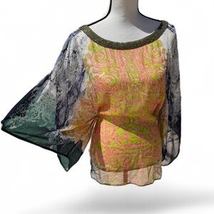 Kay Celine Silk Boho Blouse Small